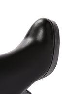 Women's Black Zippered Thick High Heel Leather Boots | Derimod Women's Black Zippered Thick High Heel Leather Boots | Derimod