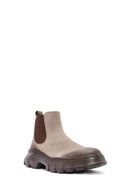 Men's Beige Nubuck Leather Chelsea Boots | Derimod Men's Beige Nubuck Leather Chelsea Boots | Derimod