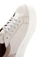 Kadın Bej Deri Kalın Tabanlı Sneaker | Derimod Kadın Bej Deri Kalın Tabanlı Sneaker | Derimod
