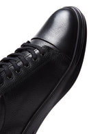 Erkek Siyah Deri Casual Sneaker | Derimod Erkek Siyah Deri Casual Sneaker | Derimod