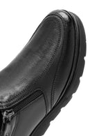 Women's Black Zipper Detailed Leather Comfort Shoes | Derimod Women's Black Zipper Detailed Leather Comfort Shoes | Derimod