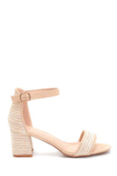 Women's Straw Detailed Heeled Sandals | Derimod Women's Straw Detailed Heeled Sandals | Derimod