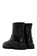Women's Black Leather Buckle Boots | Derimod Women's Black Leather Buckle Boots | Derimod