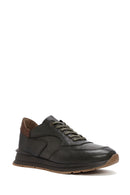 Erkek Yeşil Bağcıklı Deri Casual Sneaker | Derimod Erkek Yeşil Bağcıklı Deri Casual Sneaker | Derimod