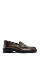 Kadın Altın Deri Casual Loafer | Derimod Kadın Altın Deri Casual Loafer | Derimod