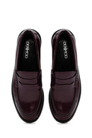 Women's Burgundy Leather Masculine Loafer | Derimod Women's Burgundy Leather Masculine Loafer | Derimod