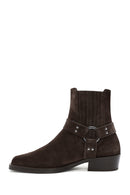 Women's Brown Suede Leather Cowboy Boots | Derimod Women's Brown Suede Leather Cowboy Boots | Derimod