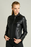 Penny Women's Leather Jacket | Derimod Penny Women's Leather Jacket | Derimod