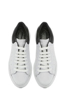 Men's White Lace-up Thick-Sole Leather Sneaker | Derimod Men's White Lace-up Thick-Sole Leather Sneaker | Derimod