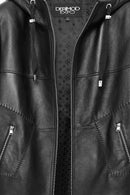 Selena Women's Black Hooded Leather Coat | Derimod Selena Women's Black Hooded Leather Coat | Derimod