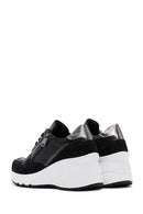 Kadın Siyah Deri Kalın Tabanlı Sneaker | Derimod Kadın Siyah Deri Kalın Tabanlı Sneaker | Derimod
