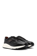 Erkek Siyah Kalın Tabanlı Bağcıklı Deri Sneaker | Derimod Erkek Siyah Kalın Tabanlı Bağcıklı Deri Sneaker | Derimod