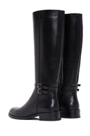 Women's Black Zippered Buckle Detailed Leather Boots | Derimod Women's Black Zippered Buckle Detailed Leather Boots | Derimod