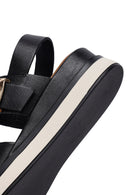 Women's Black Ankle Buckle Thick Soled Leather Sandals | Derimod Women's Black Ankle Buckle Thick Soled Leather Sandals | Derimod