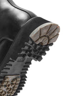 Men's Black Zippered Leather Combat Boots | Derimod Men's Black Zippered Leather Combat Boots | Derimod