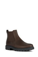 Geox Men's Brown Spherica Ec7 Leather Chelsea Boots | Derimod Geox Men's Brown Spherica Ec7 Leather Chelsea Boots | Derimod