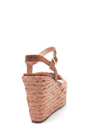 Women's Wedge Heeled Straw Sandals | Derimod Women's Wedge Heeled Straw Sandals | Derimod