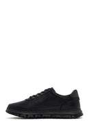 Men's Black Lace-Up Leather Casual Sneaker | Derimod Men's Black Lace-Up Leather Casual Sneaker | Derimod