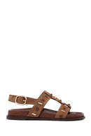 Women's Mink Stone Suede Leather Sandals | Derimod Women's Mink Stone Suede Leather Sandals | Derimod