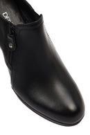 Women's Black Thick Heeled Leather Boots | Derimod Women's Black Thick Heeled Leather Boots | Derimod