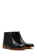 Men's Black Leather Zippered Classic Boots | Derimod Men's Black Leather Zippered Classic Boots | Derimod