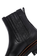 Woman Black Thick Sole Leather Chelsea Boots | Derimod Woman Black Thick Sole Leather Chelsea Boots | Derimod