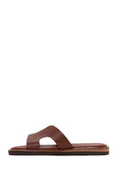Women's Brown Leather Slippers | Derimod Women's Brown Leather Slippers | Derimod