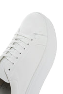 Women's White Lace-up Thick-Sole Leather Sneaker | Derimod Women's White Lace-up Thick-Sole Leather Sneaker | Derimod
