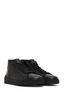 Men's Black Zippered Thick-Soled Leather Sports Boots | Derimod Men's Black Zippered Thick-Soled Leather Sports Boots | Derimod
