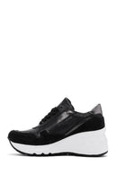 Kadın Siyah Deri Kalın Tabanlı Sneaker | Derimod Kadın Siyah Deri Kalın Tabanlı Sneaker | Derimod