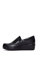 Kadın Siyah Deri Dolgu Topuklu Loafer | Derimod Kadın Siyah Deri Dolgu Topuklu Loafer | Derimod