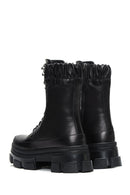 Women's Black Leather Thick Soled Boots | Derimod Women's Black Leather Thick Soled Boots | Derimod