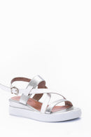 Women's Silver Detailed Sandals | Derimod Women's Silver Detailed Sandals | Derimod