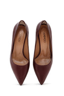 Kadın Bordo İnce Topuklu Deri Stiletto | Derimod Kadın Bordo İnce Topuklu Deri Stiletto | Derimod