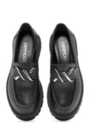 Kadın Siyah Toka Detaylı Deri Maskülen Loafer | Derimod Kadın Siyah Toka Detaylı Deri Maskülen Loafer | Derimod