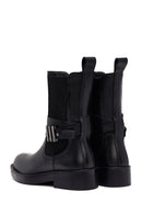 Women's Black Zippered Leather Boots | Derimod Women's Black Zippered Leather Boots | Derimod