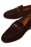 Woman Brown Buckled Suede Masculine Loafer | Derimod Woman Brown Buckled Suede Masculine Loafer | Derimod