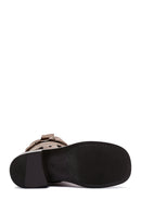 Women's Brown Leather Buckle Boots | Derimod Women's Brown Leather Buckle Boots | Derimod