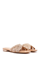 Women's Beige Stone Slippers | Derimod Women's Beige Stone Slippers | Derimod