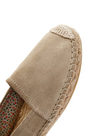 Women's Beige Suede Leather Espadrille | Derimod Women's Beige Suede Leather Espadrille | Derimod