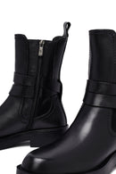 Women's Black Zippered Leather Boots | Derimod Women's Black Zippered Leather Boots | Derimod