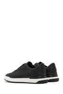 Erkek Siyah Bağcıklı Deri Sneaker | Derimod Erkek Siyah Bağcıklı Deri Sneaker | Derimod