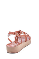 Kadın Casual Kroko Desenli Sandalet | Derimod Kadın Casual Kroko Desenli Sandalet | Derimod