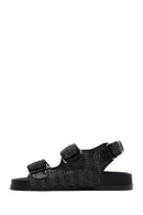 Women's Black Straw Sandals | Derimod Women's Black Straw Sandals | Derimod
