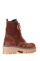 Lace-Up Women's Suede Boots | Derimod Lace-Up Women's Suede Boots | Derimod