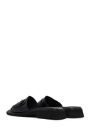 Women's Black Buckle Leather Slippers | Derimod Women's Black Buckle Leather Slippers | Derimod