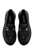 Kadın Siyah Deri Tokalı Maskülen Loafer | Derimod Kadın Siyah Deri Tokalı Maskülen Loafer | Derimod