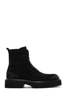 Men's Black Suede Leather Zippered Boots | Derimod Men's Black Suede Leather Zippered Boots | Derimod
