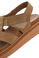 Woman Taba Süet Leather Sandalet | Derimod Woman Taba Süet Leather Sandalet | Derimod
