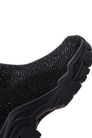 Kadın Siyah Taşlı Kalın Tabanlı Bilekli Sneaker | Derimod Kadın Siyah Taşlı Kalın Tabanlı Bilekli Sneaker | Derimod